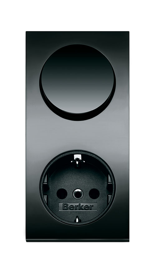 Berker Schalter Integro Pure Lichtschalter mit Sekundärleitung Kunststoff  schwarz matt